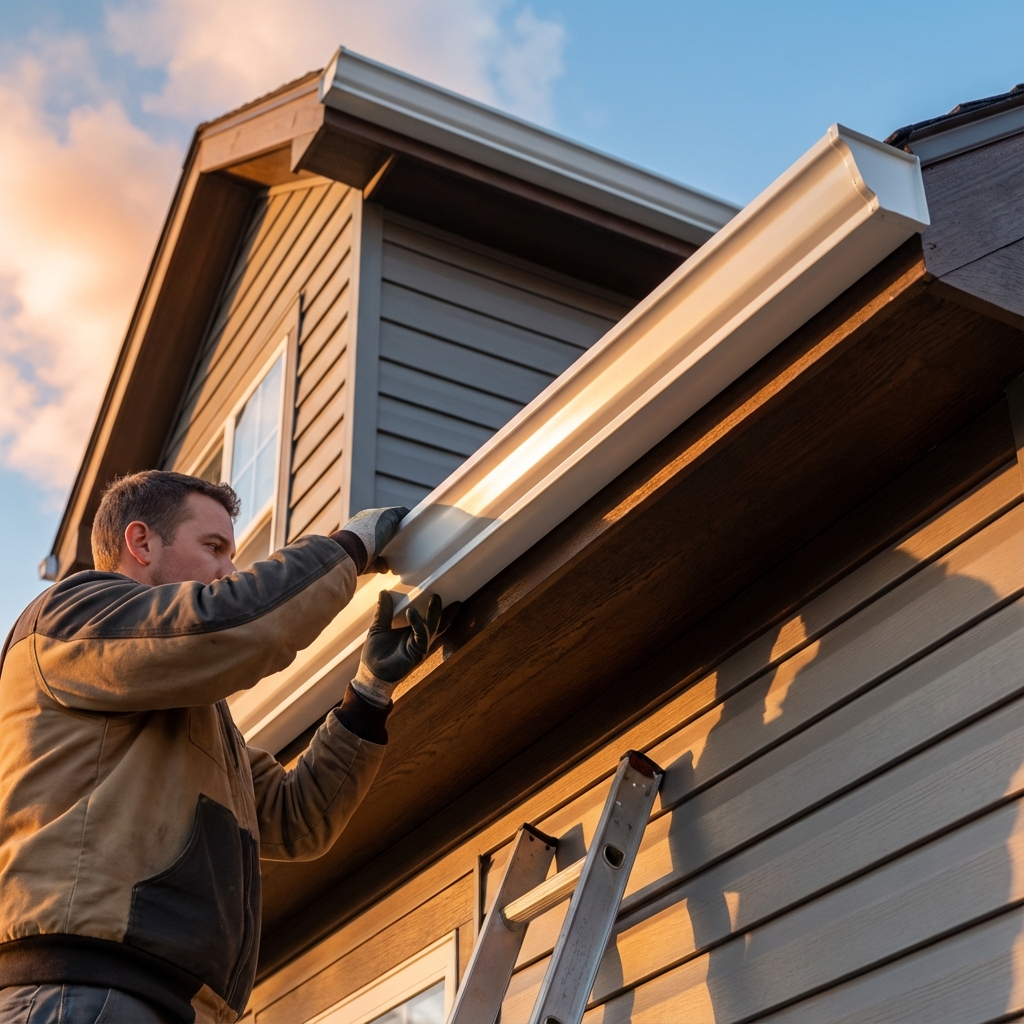 Seamless gutter installation