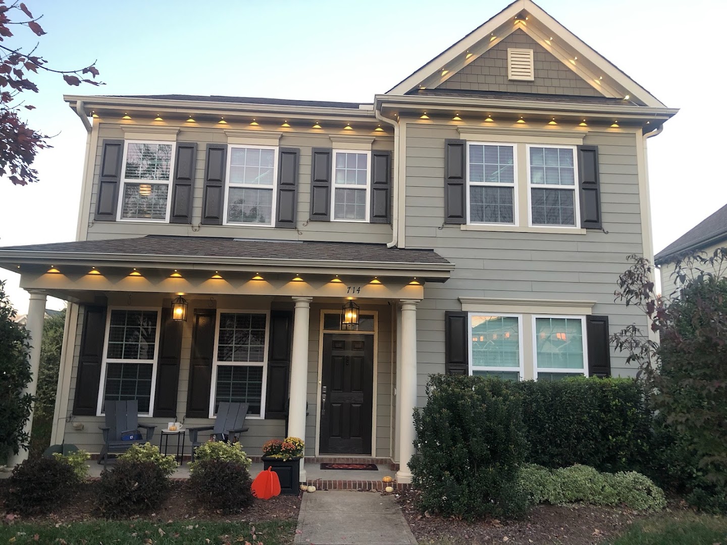 Permanent LED lighting installed on home eaves during daytime - Govee style